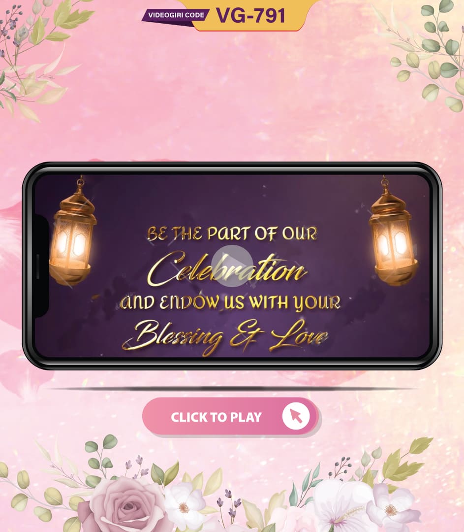Floral Theme Muslim Wedding Invitation Video
