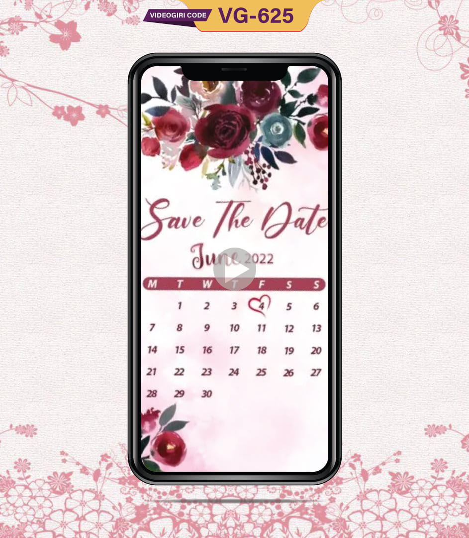 Rose Calendar Save The Date Invite Video