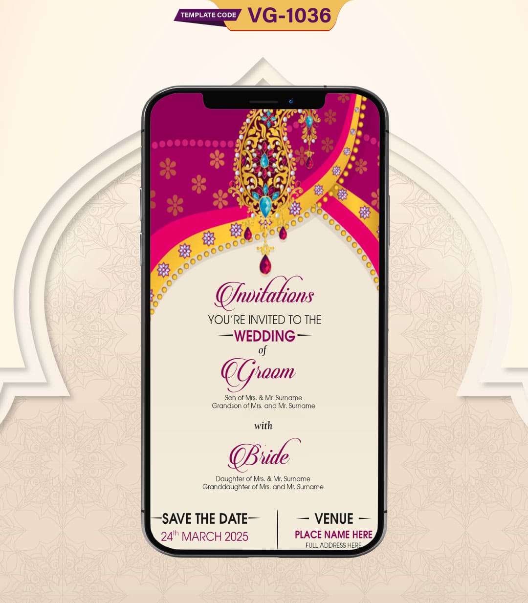 Indian Wedding Invitation Bride Side eCard