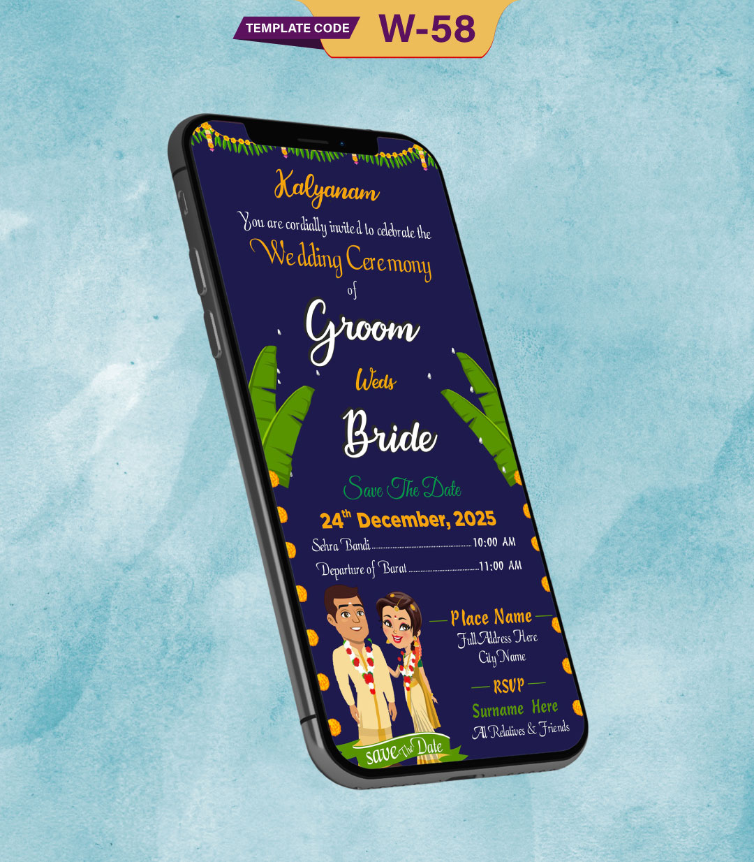 South Indian Wedding Invitation Cards
