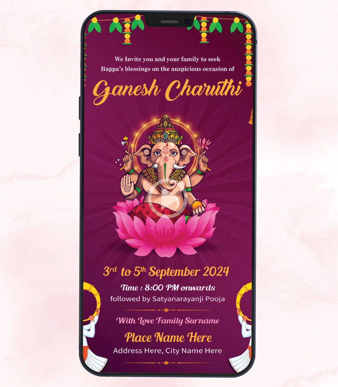 Custom Ganpati Pooja Invitation Video
