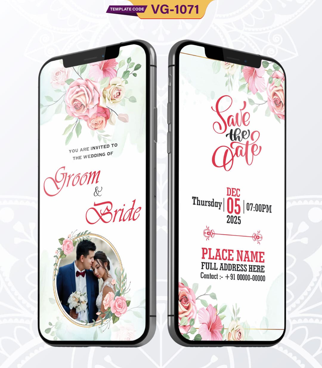 Floral Save The Date Wedding Invite