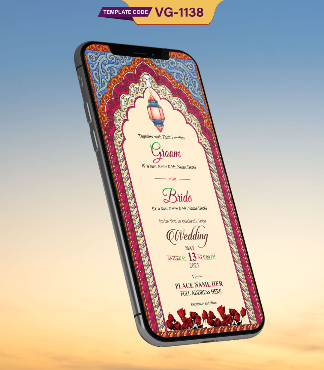Mandala Theme Wedding Invitation Card