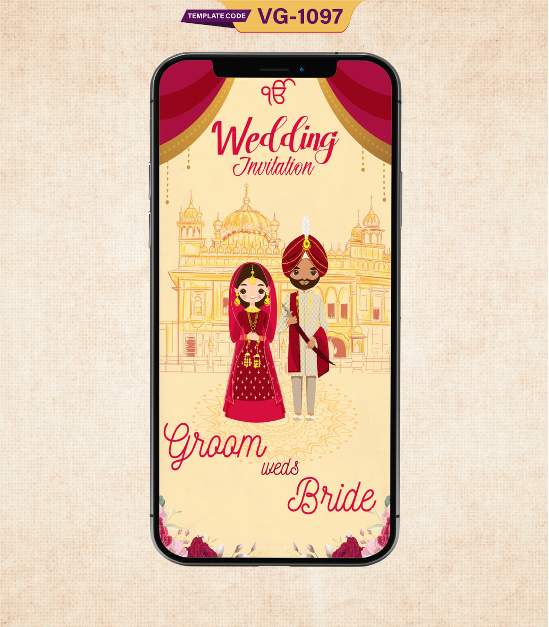 Punjabi Sikh Wedding Card