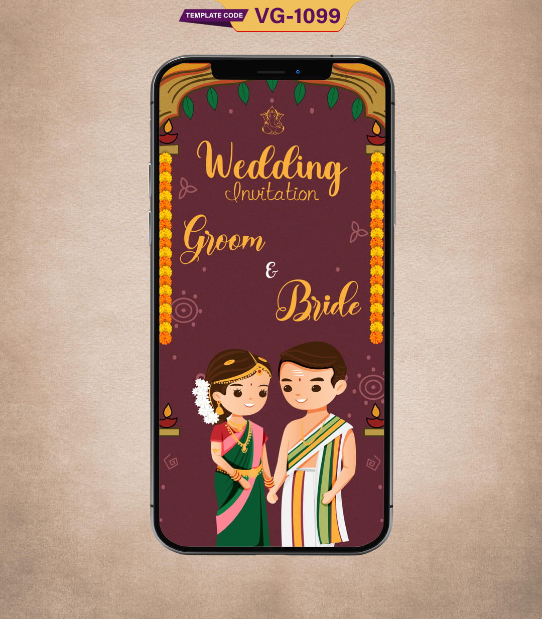 South Indian Wedding Card