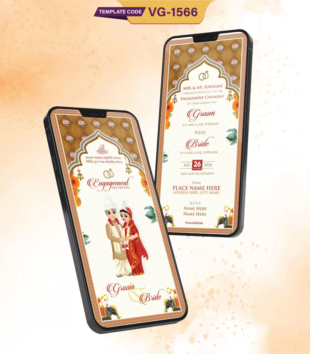 Bengali Engagement Ceremony Invitation Card