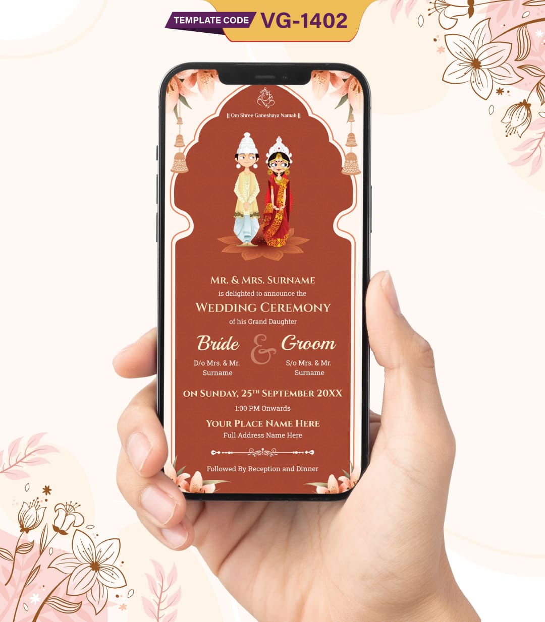 Bengali Wedding Ceremony Invitation Card