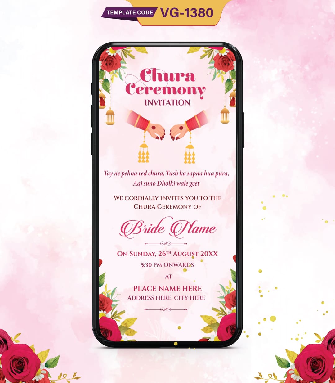 Chura Ceremony Invitation Card