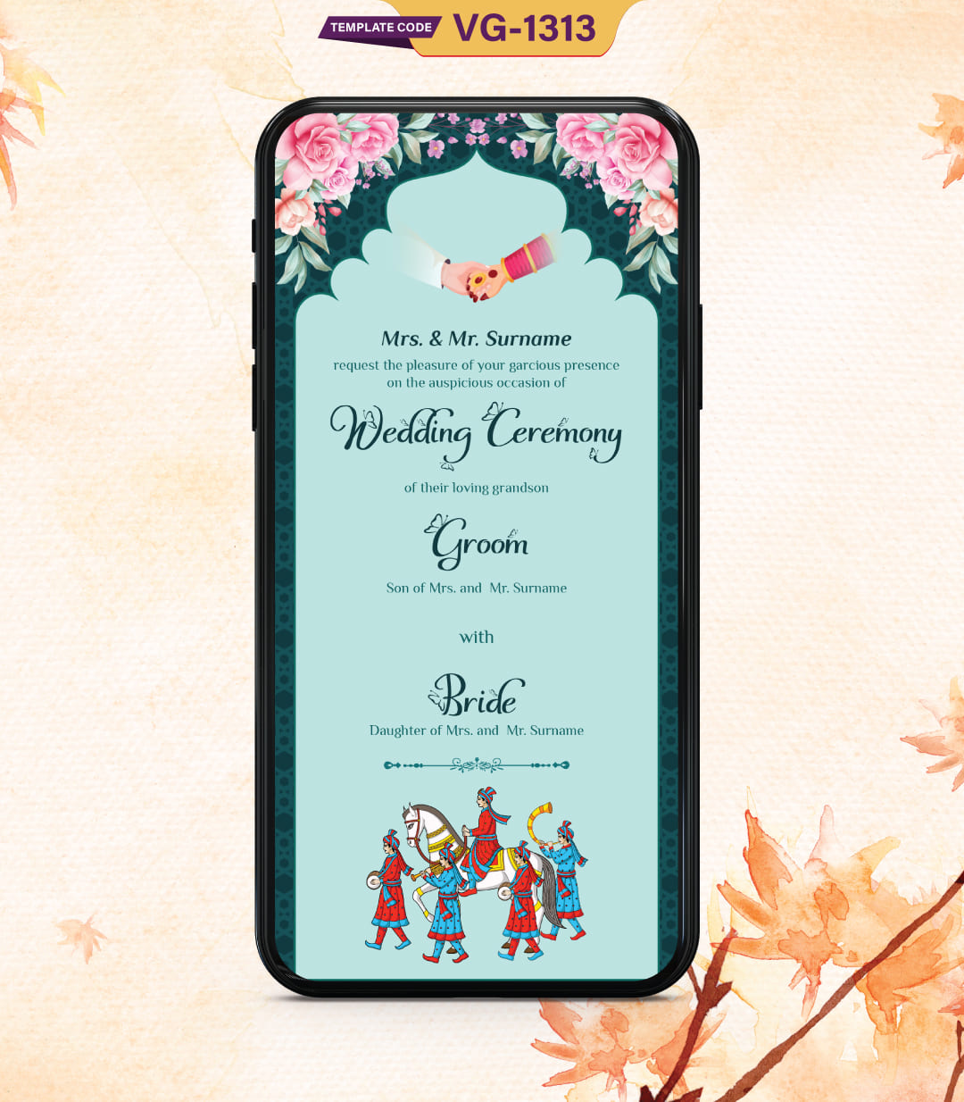 Hindu Multiple Events Wedding Invitation Pdf Cards