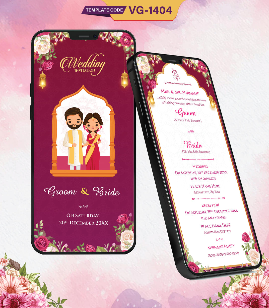 Indian Cartoon Wedding Invitation