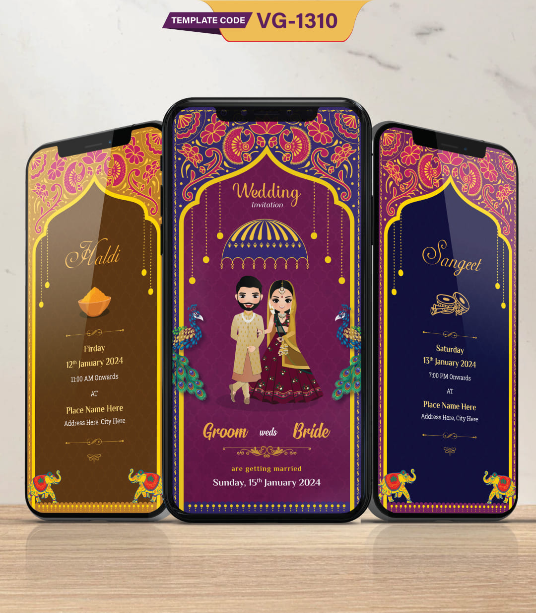 Indian Multiple Events Wedding Pdf Cards