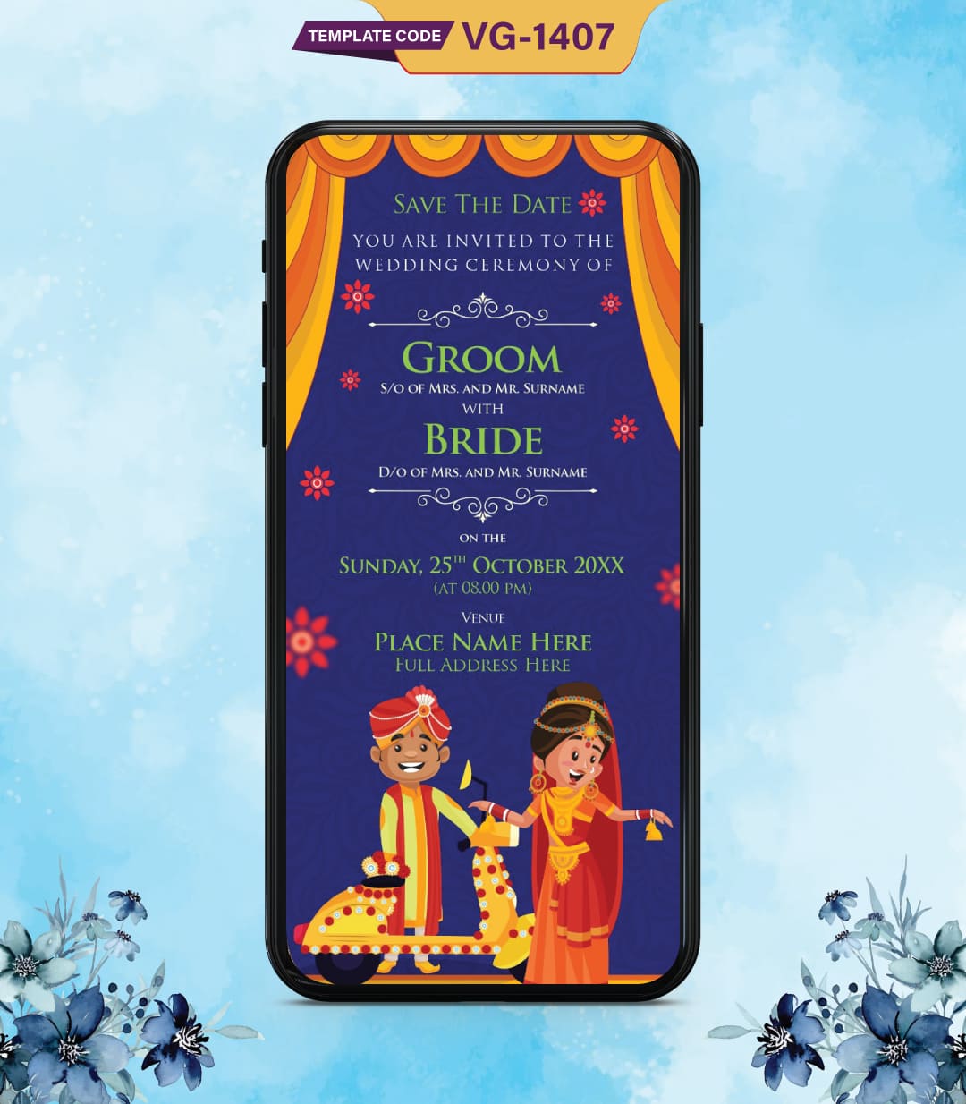 Indian Save The Date Wedding Card