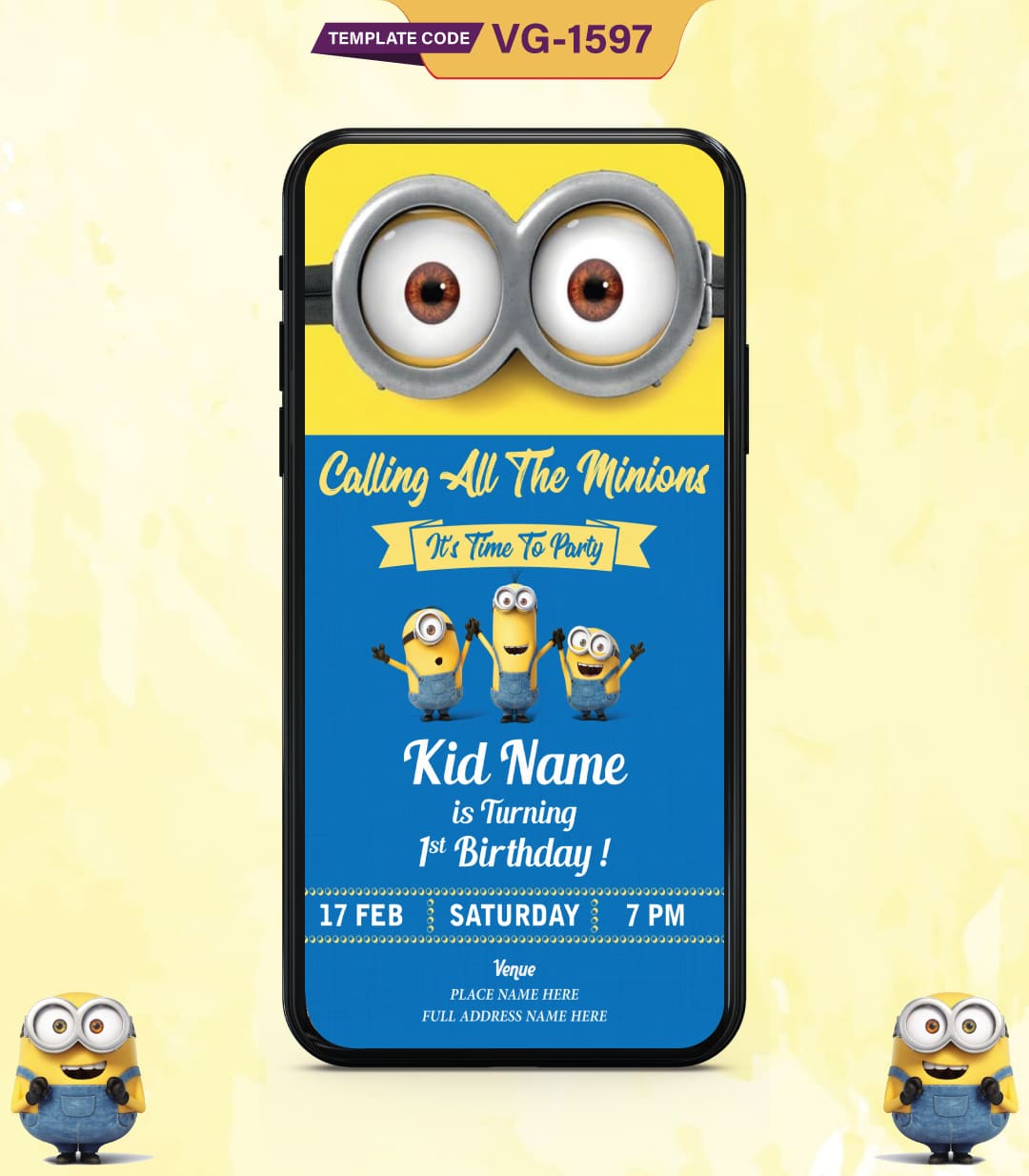 Minions Birthday Invitation Card