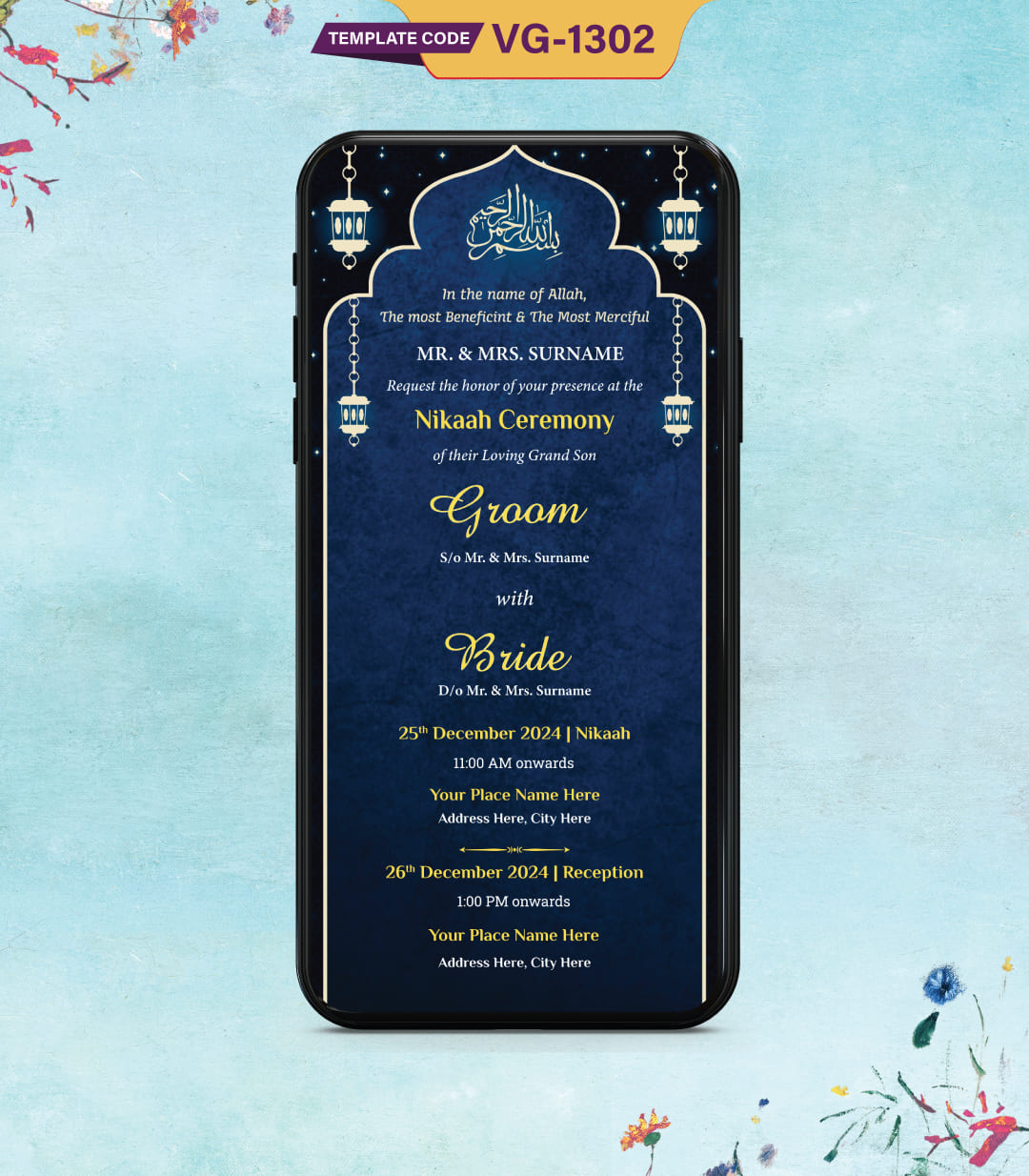 Muslim Wedding Invitation Card Im 2101 Ubicaciondepersonascdmxgobmx 5673