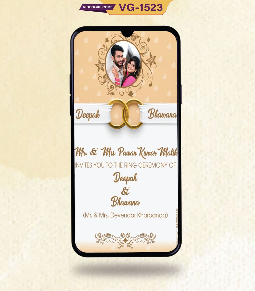 Ring Ceremony Invitation Card