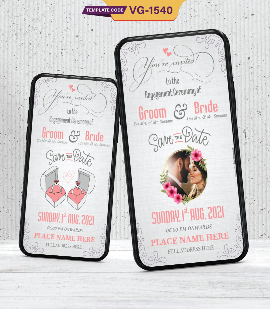 Save The Date Engagement Ceremony Invitation Card