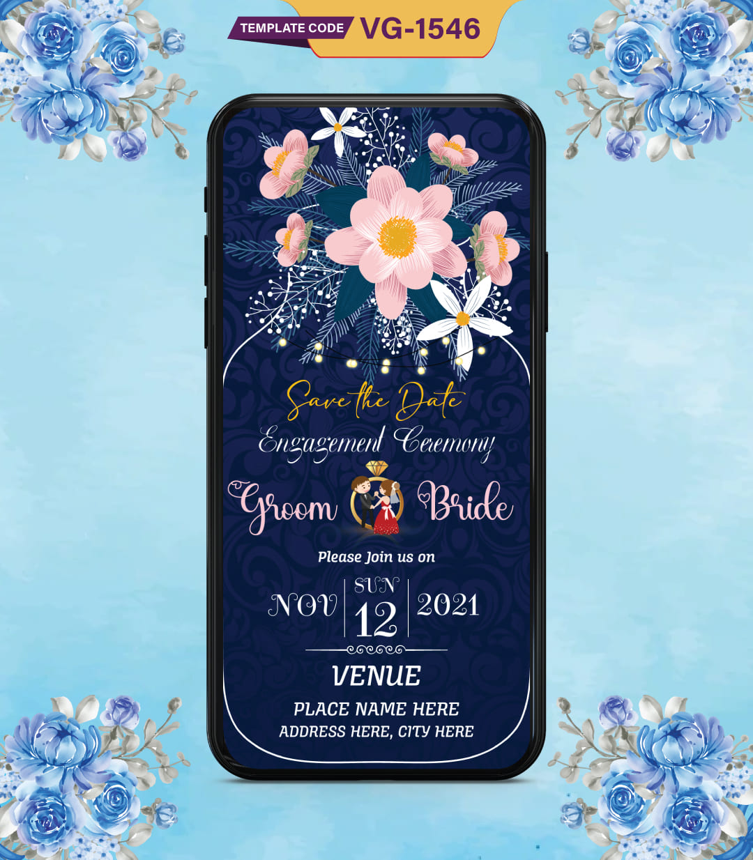 Save The Date Engagement Invite Card