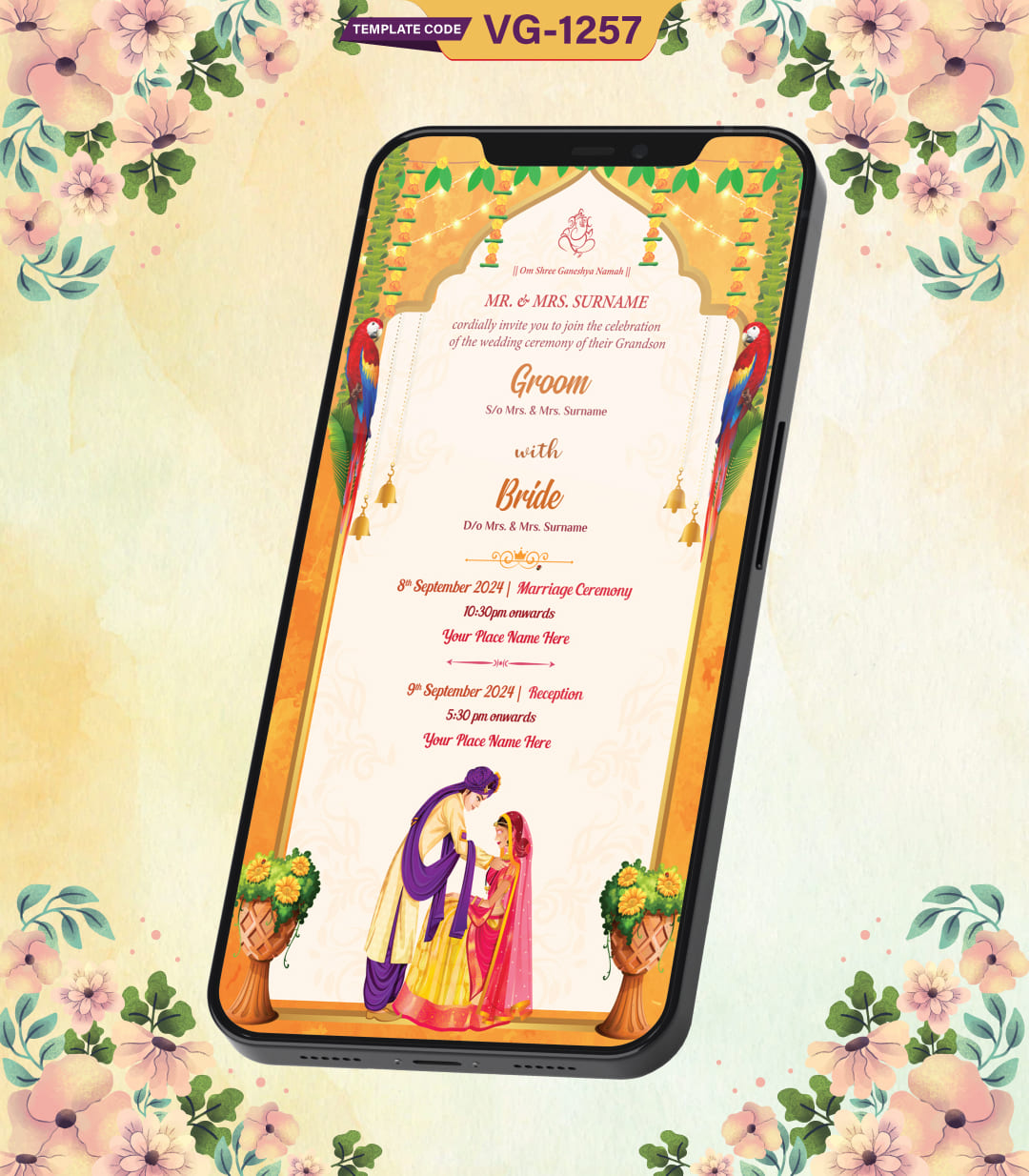 Traditional Indian Wedding Invitation Card