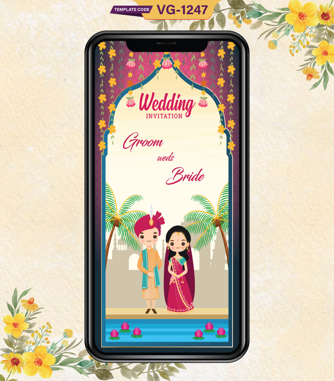 Traditional Indian Wedding Invite Card