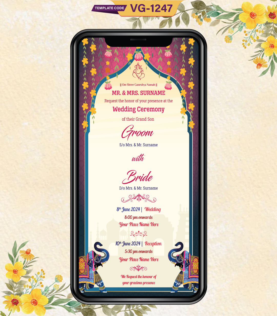 Traditional Indian Wedding Invite Card