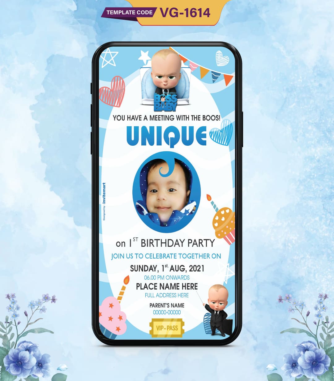 Boss Baby Birthday Party Invitation Templates