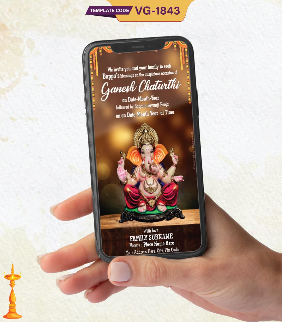 Digital Ganesh Chaturthi Invitation Card