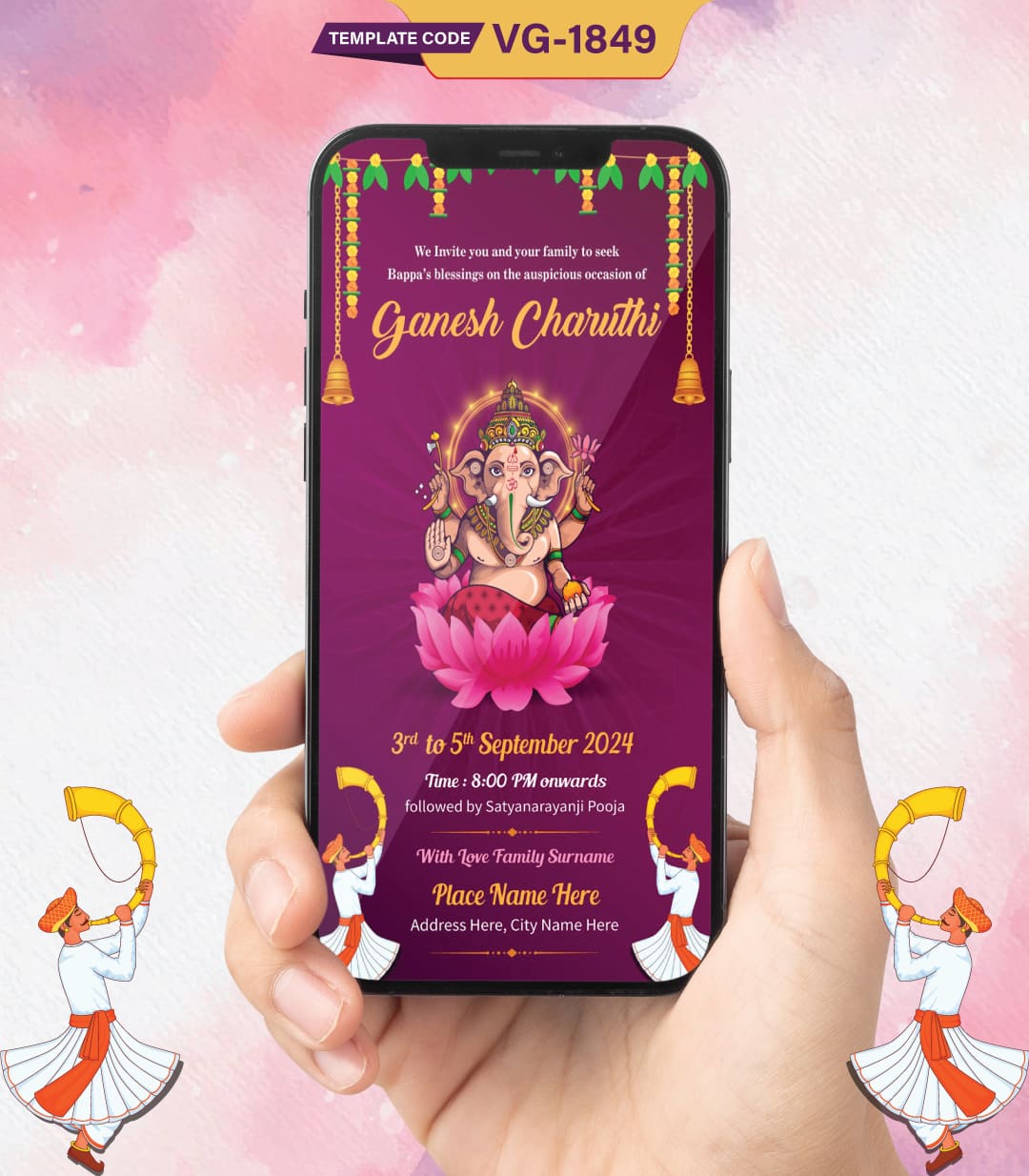 Ganesh Chaturthi Card For Whatsapp