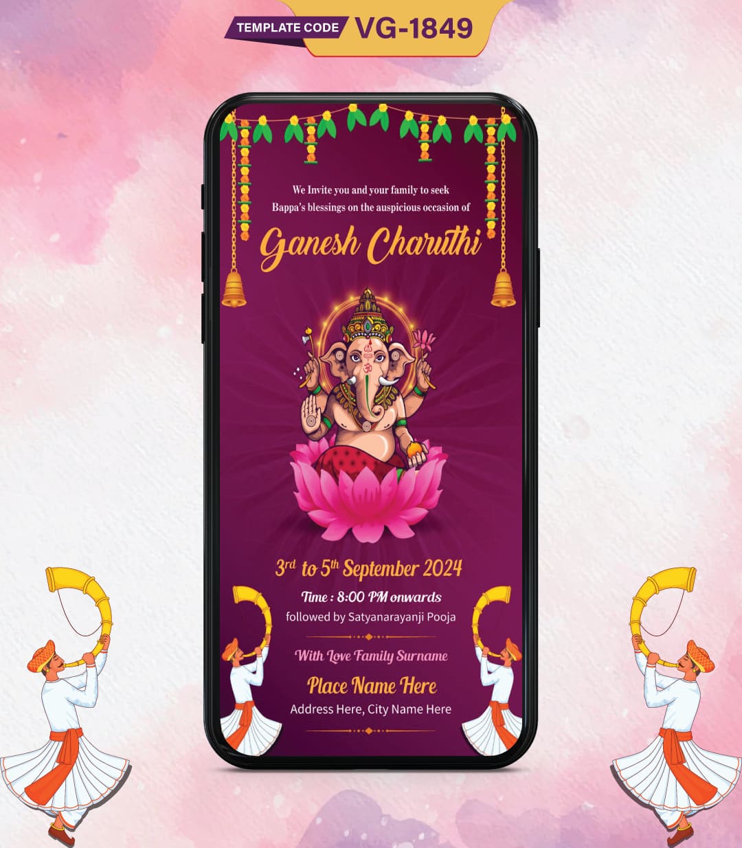Ganesh Chaturthi Card For Whatsapp