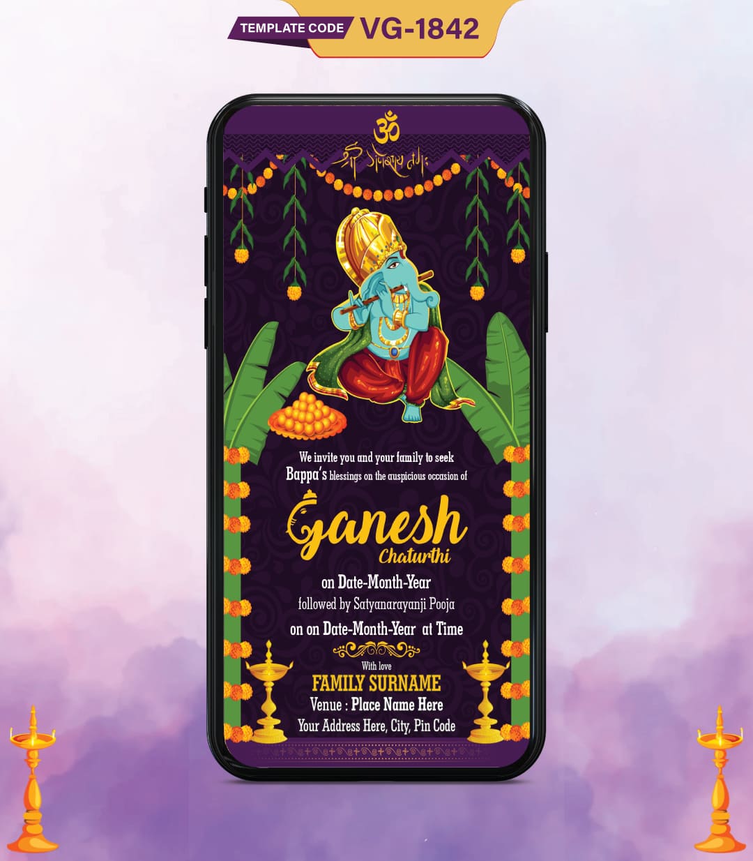 Ganesh Chaturthi Invitation Card Maker