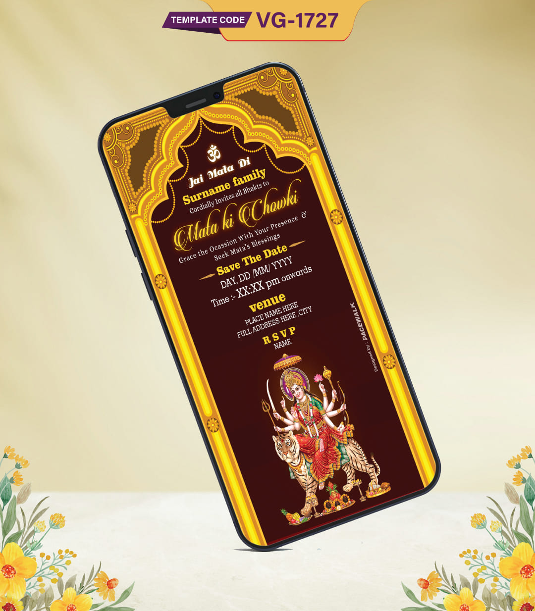 Invitation Card For Mata Ki Chowki