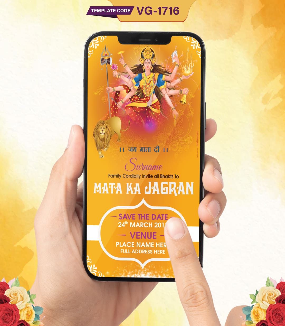 Mata Ka Jagran Invite Card