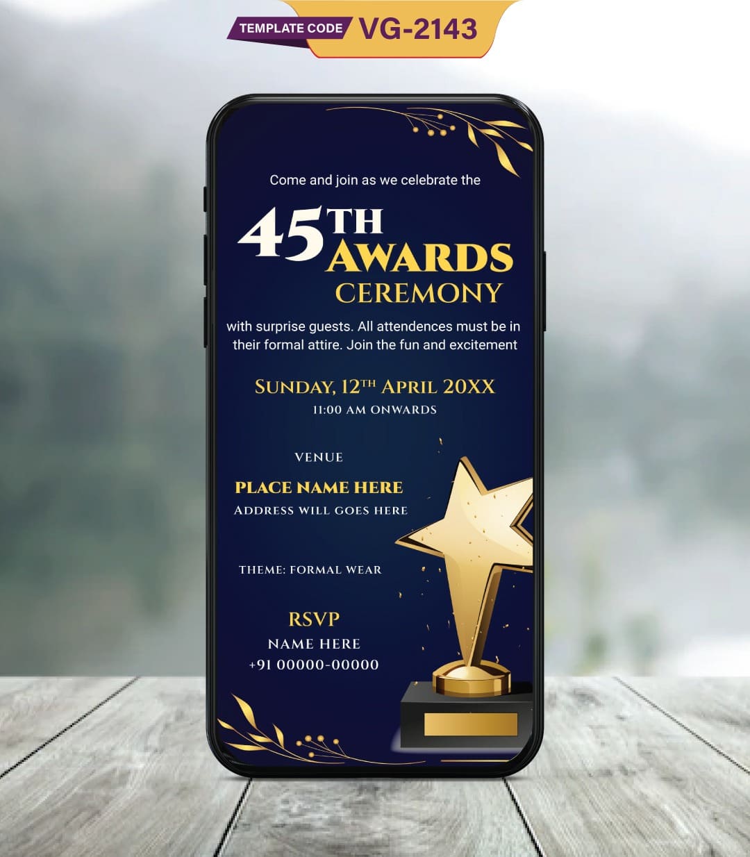 45th Awards Ceremony Invitation Card