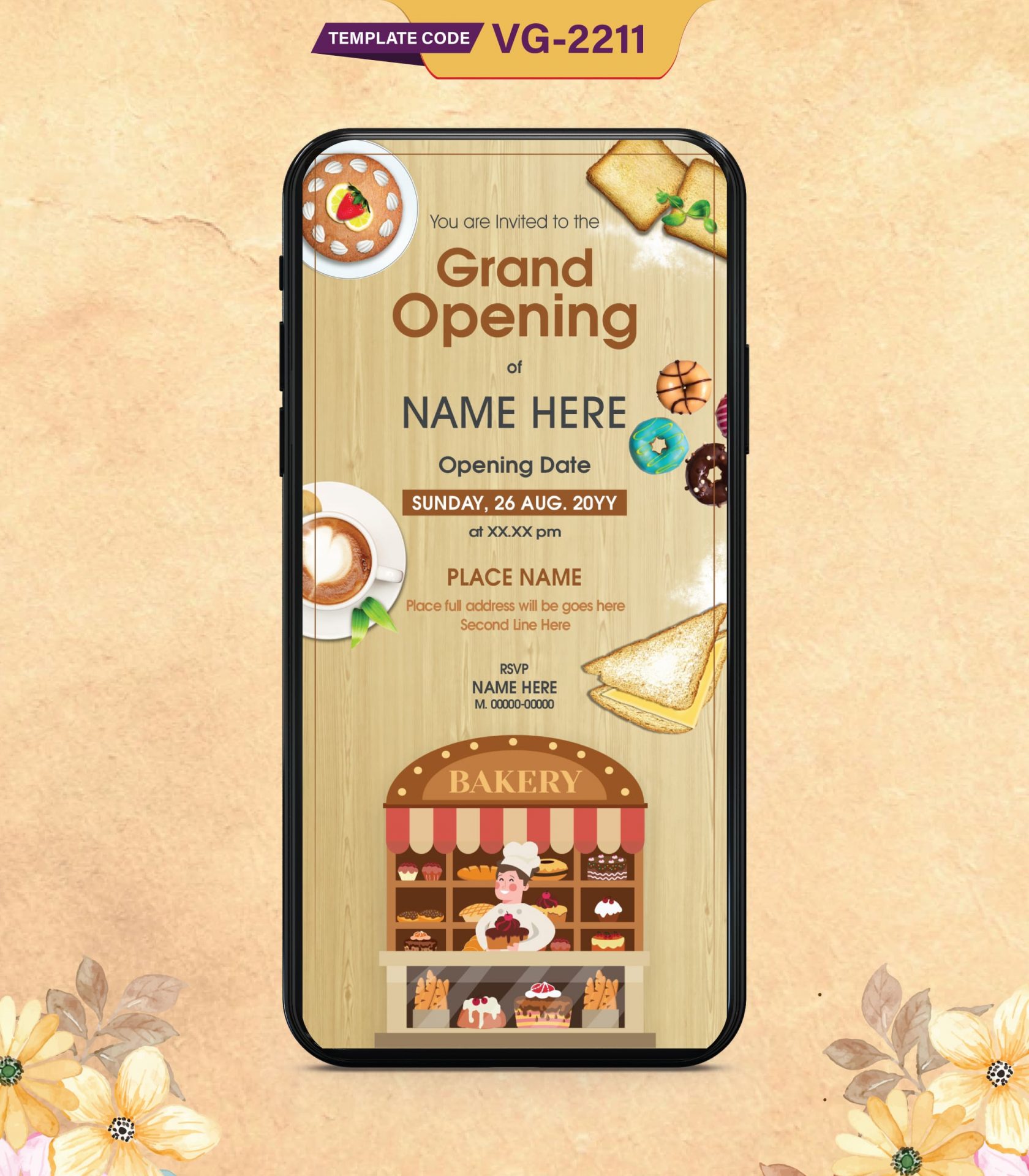 Bakery Grand Opening Invitations