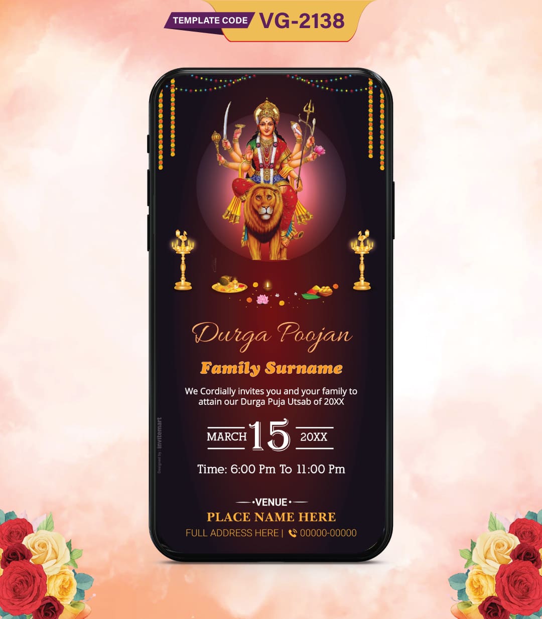 Durga Puja Invitation Card Maker