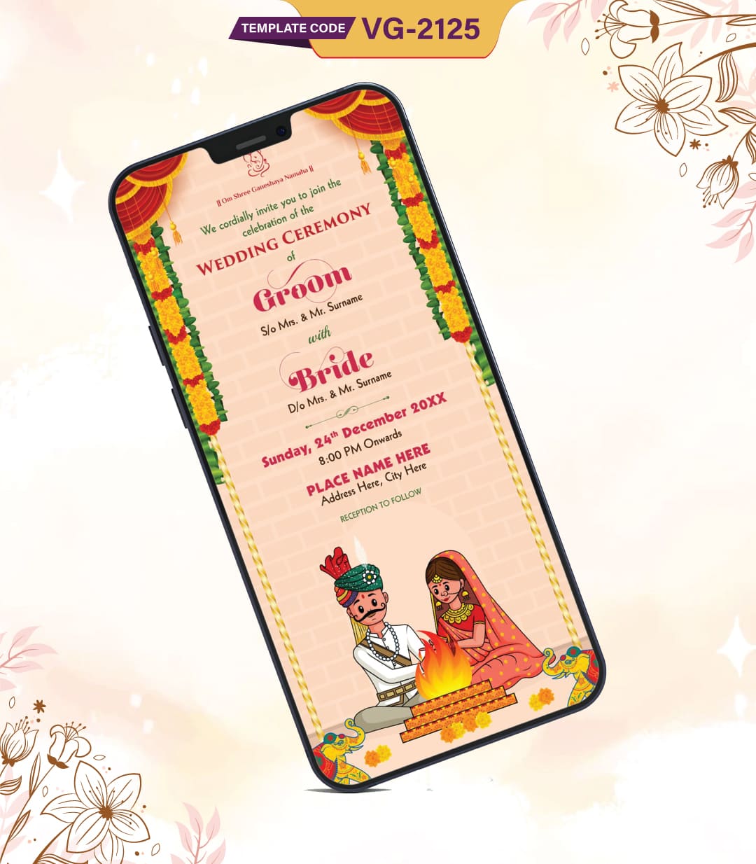 Gujarati Wedding Invitation Card - Indian Wedding Invitation eCard