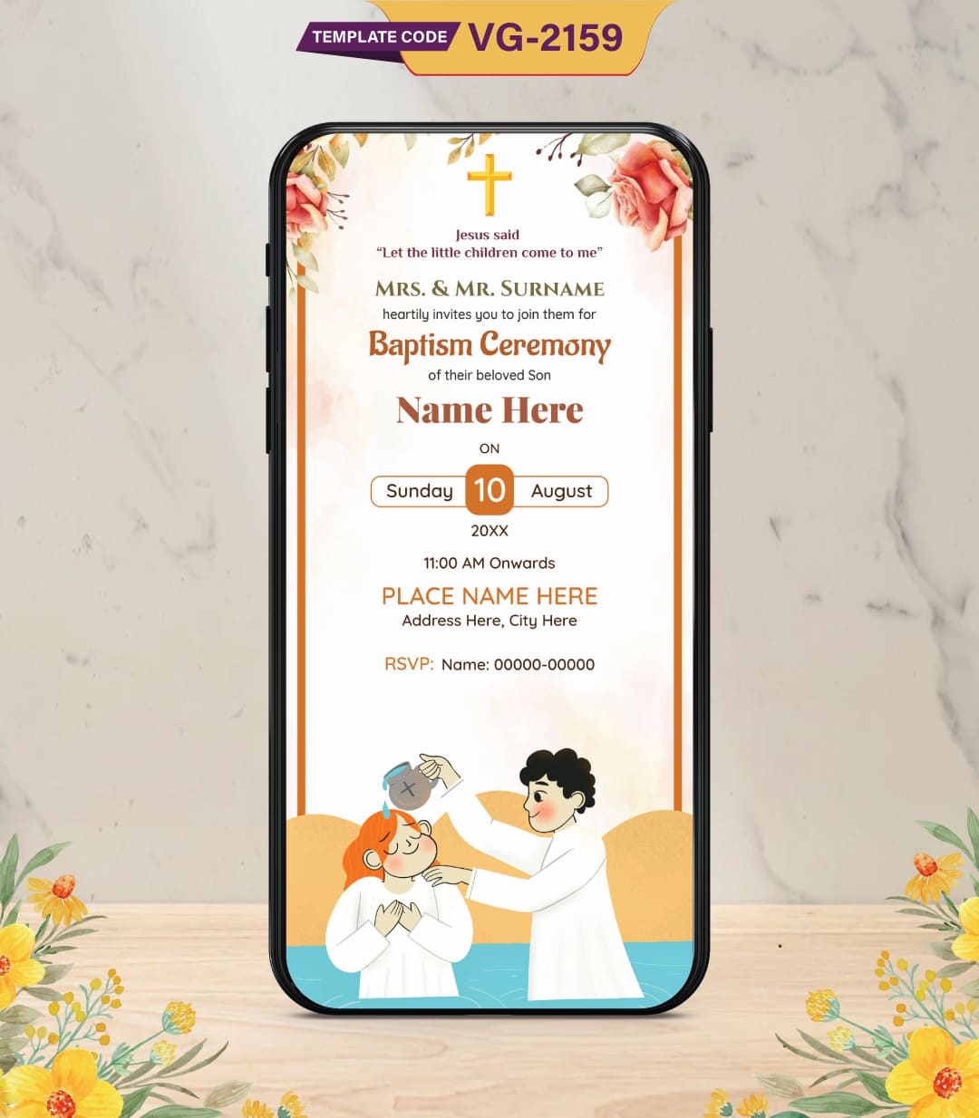 Online Baptism Invitation Card