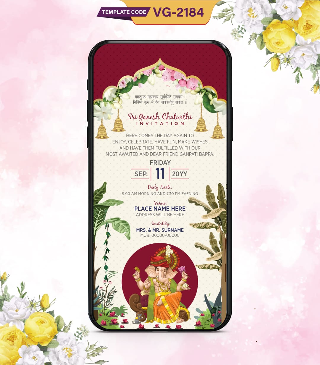 Online Ganesh Chaturthi Invitation