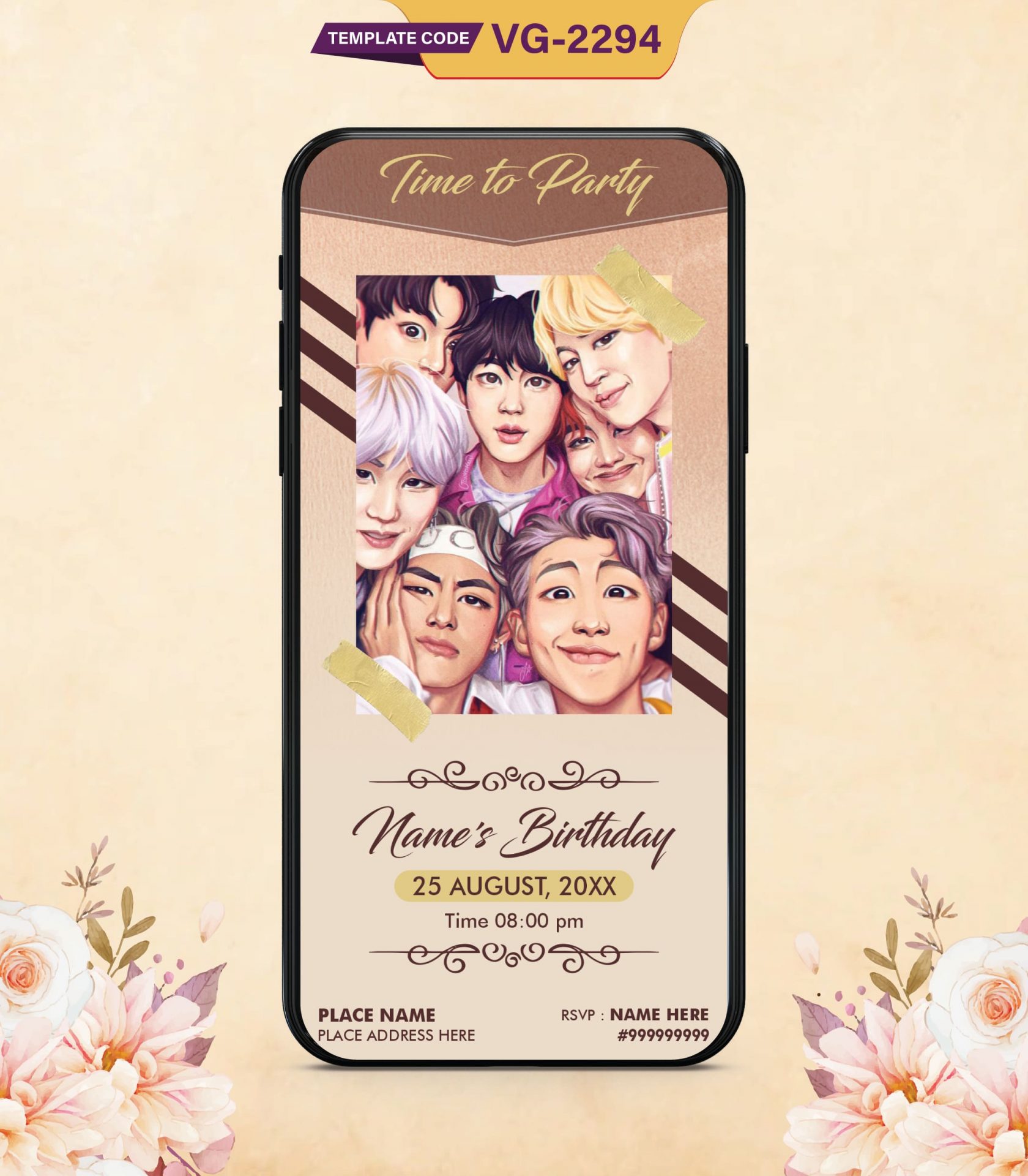 BTS Birthday Party Invitation