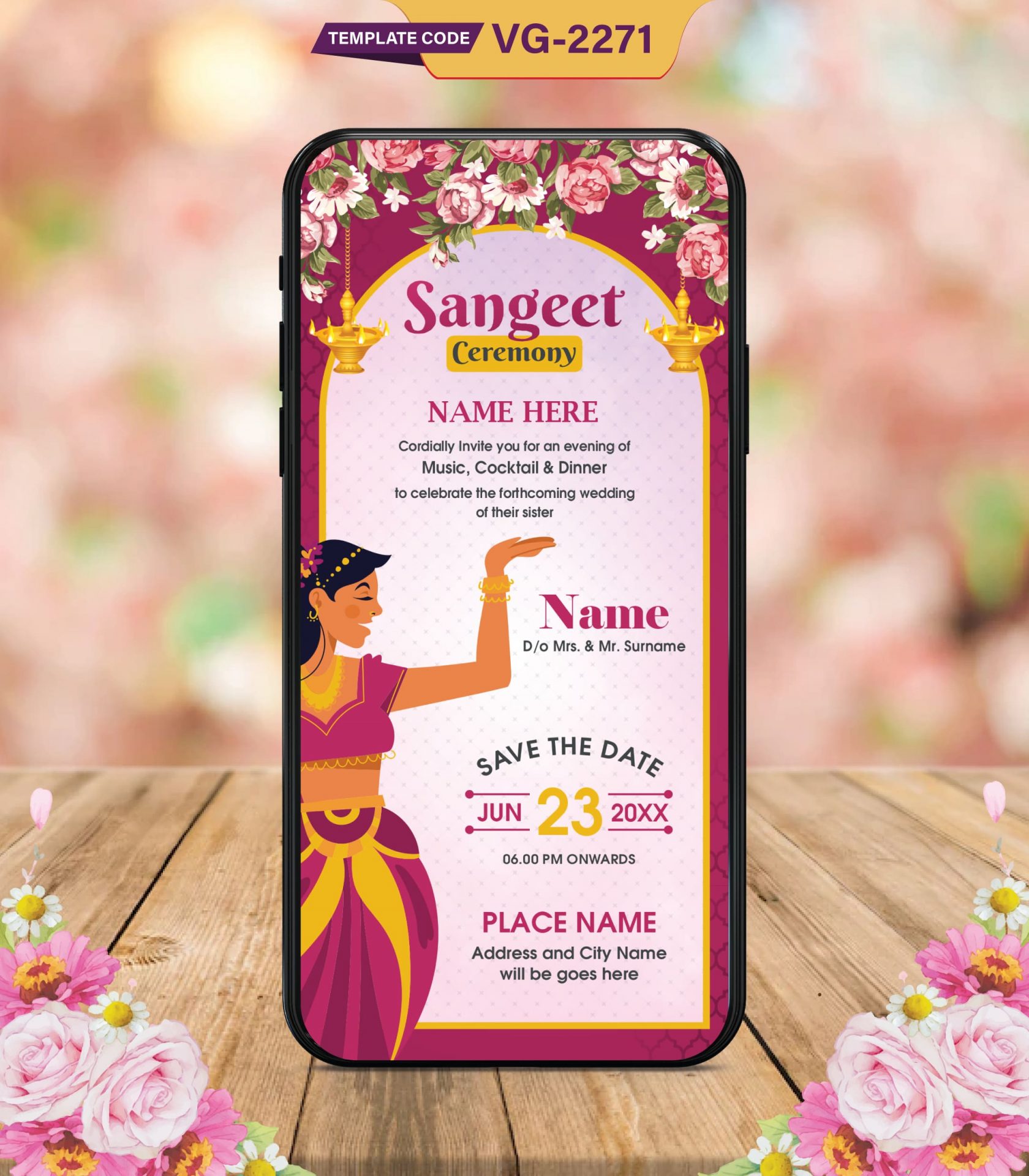 Sangeet Ceremony E-Invitations