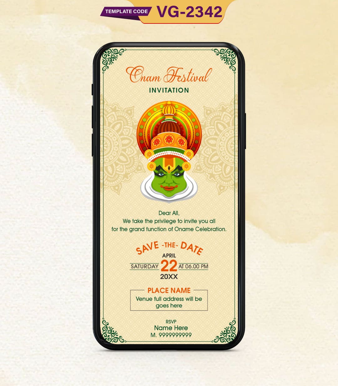 Onam Festival Invitation Card
