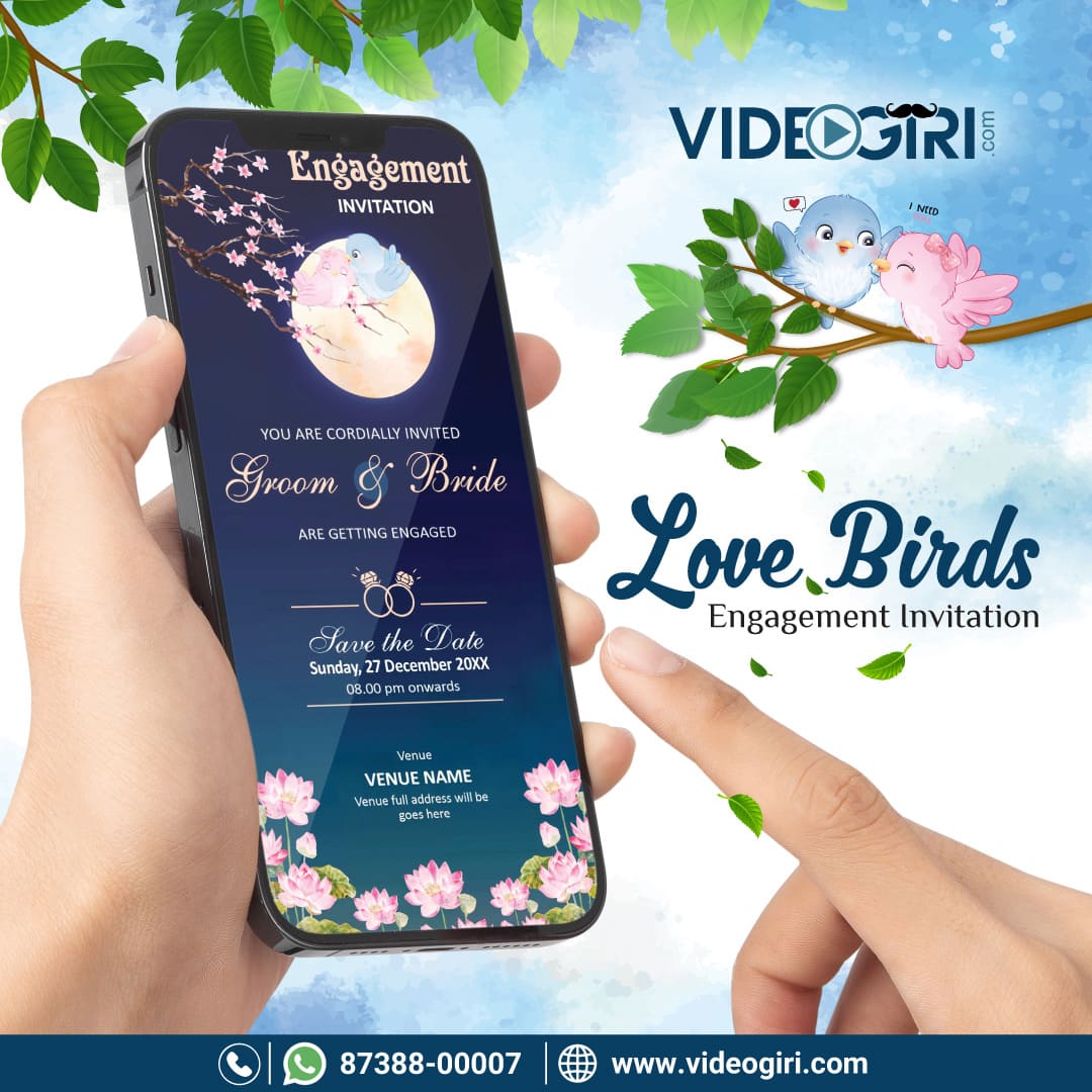 Love Birds Engagement Invitation