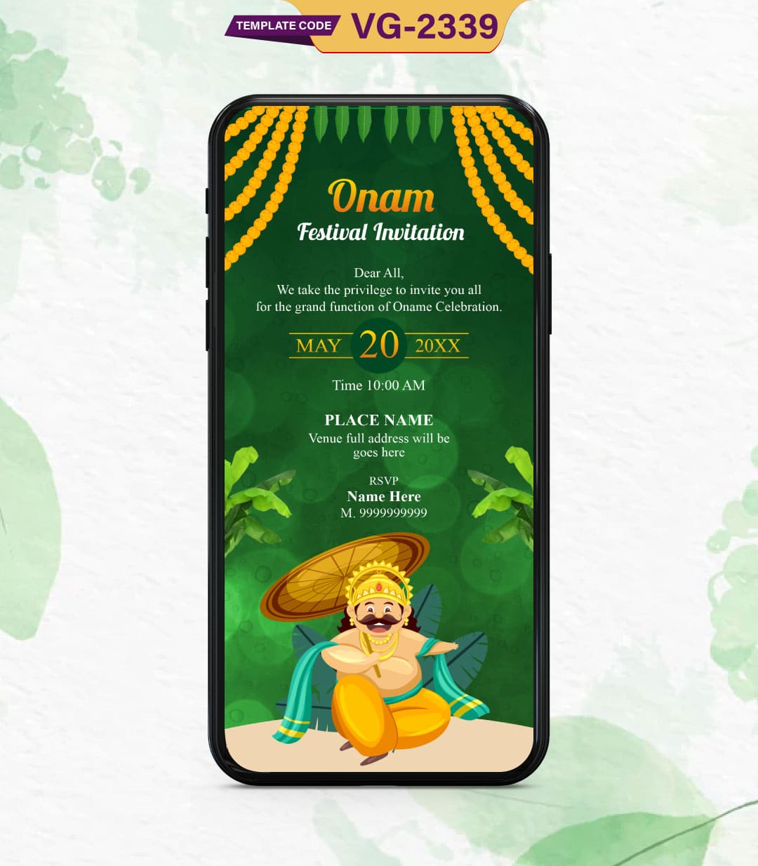 Online Onam Invitation Card