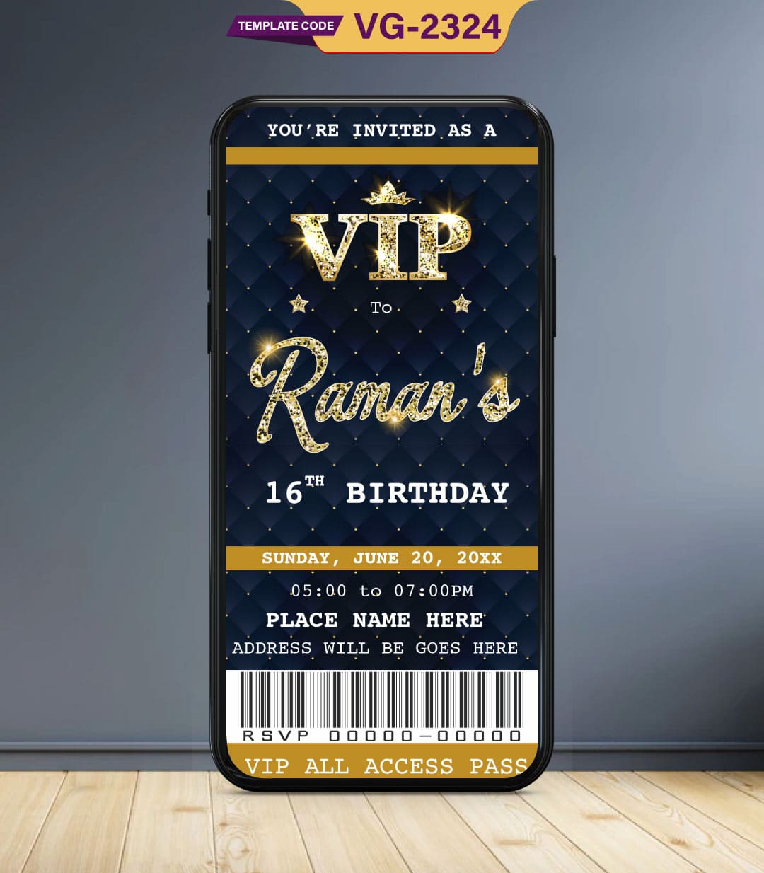 VIP Birthday Invitation Card