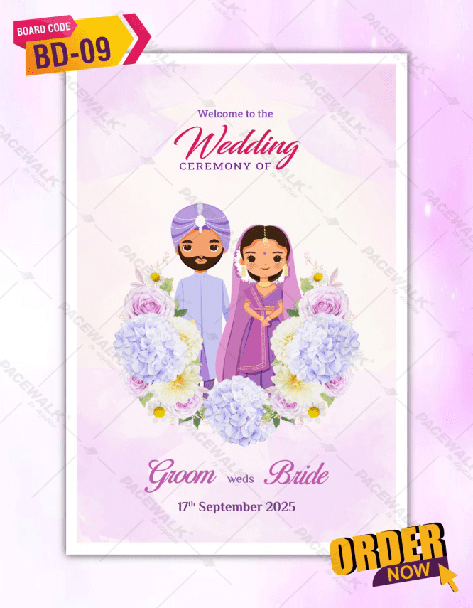 Floral Wedding Sign Board Online