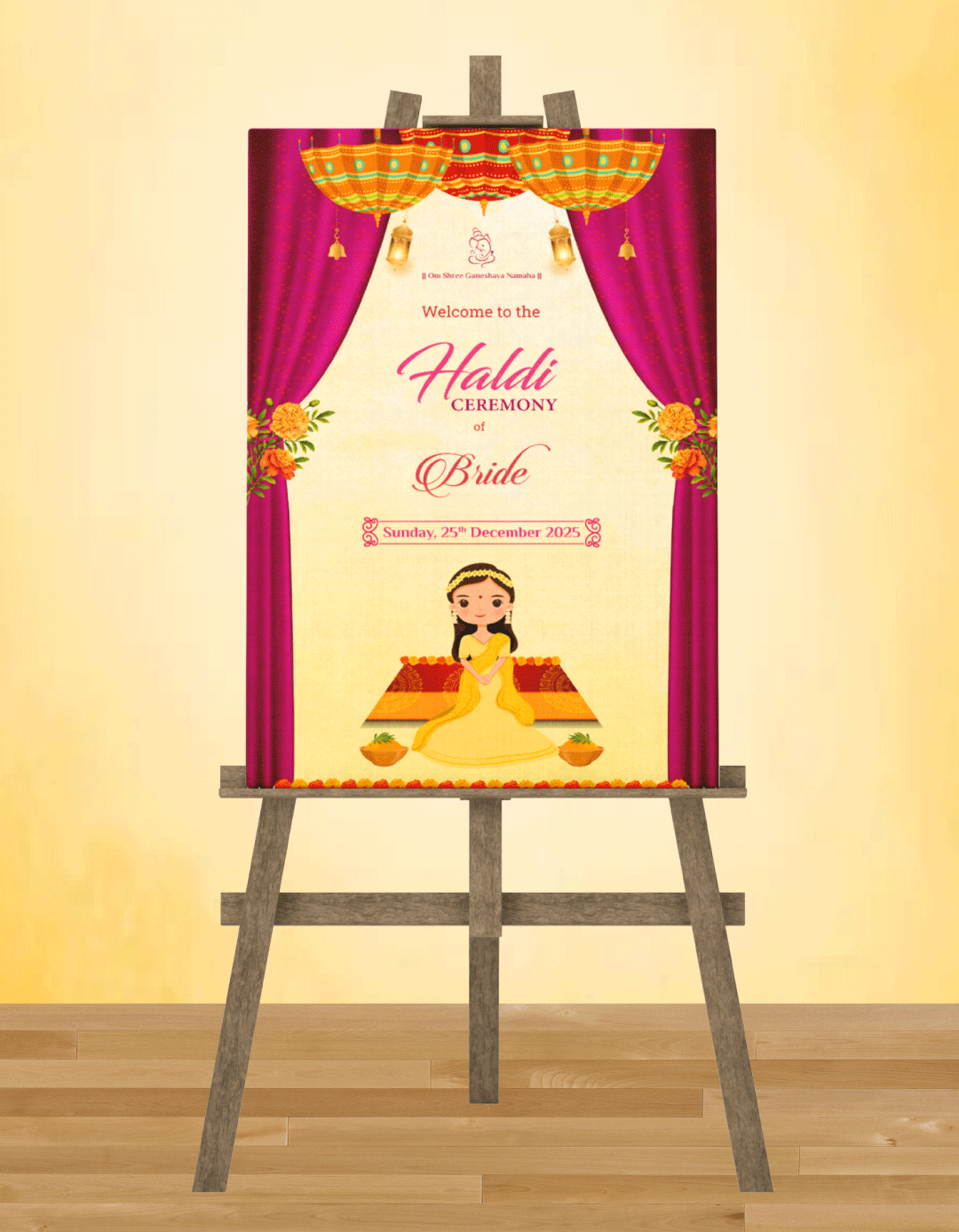 Haldi Welcome Board Design