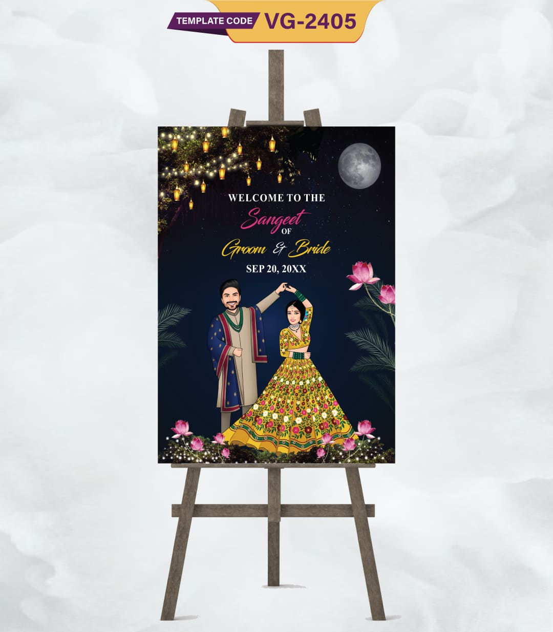 Sangeet Night Welcome Signage Board