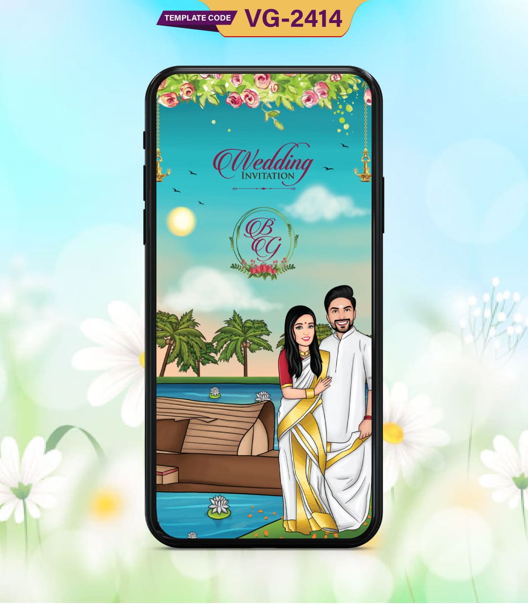 South Indian Caricature Wedding Templates