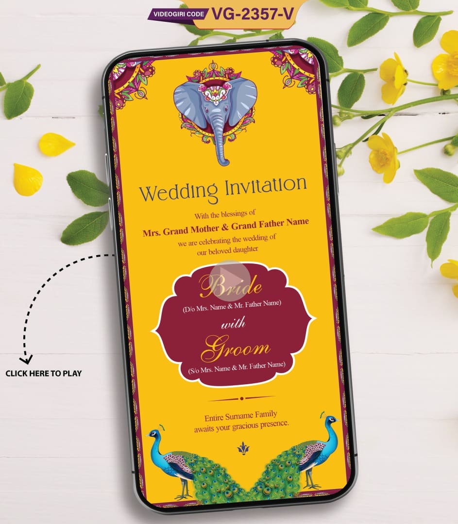 Yellow Theme Quirky Wedding Invitation Video