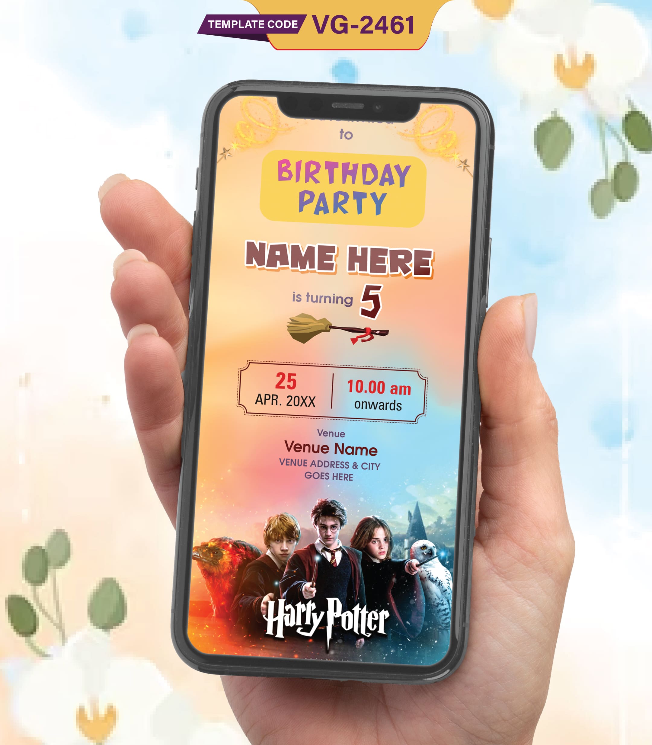 Harry Potter Birthday Invitation Card